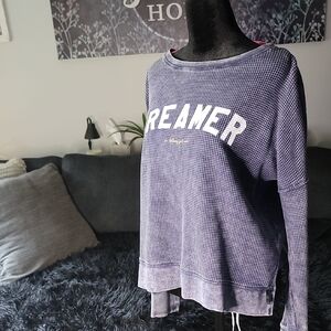 🦥 BETSEY JOHNSON! Dreamer Navy Thermal Top